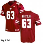 Men's Wisconsin Badgers NCAA #63 Tanor Bortolini Red Authentic Under Armour Big & Tall Stitched College Football Jersey IN31U24WR